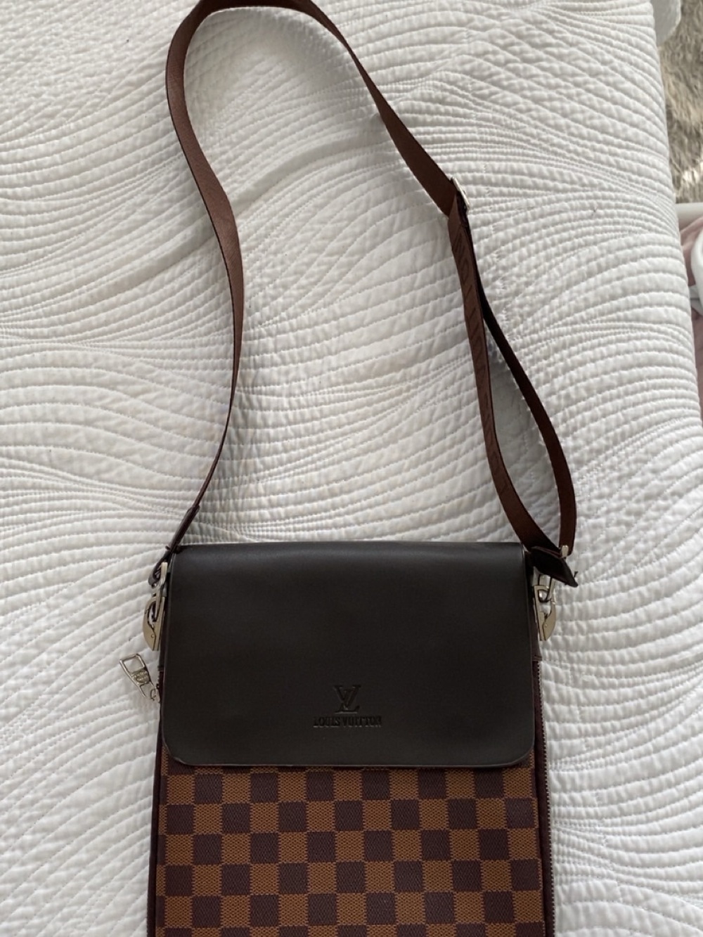 Louis Vuitton Dark Brown & Checker Canvas Messenger Bag